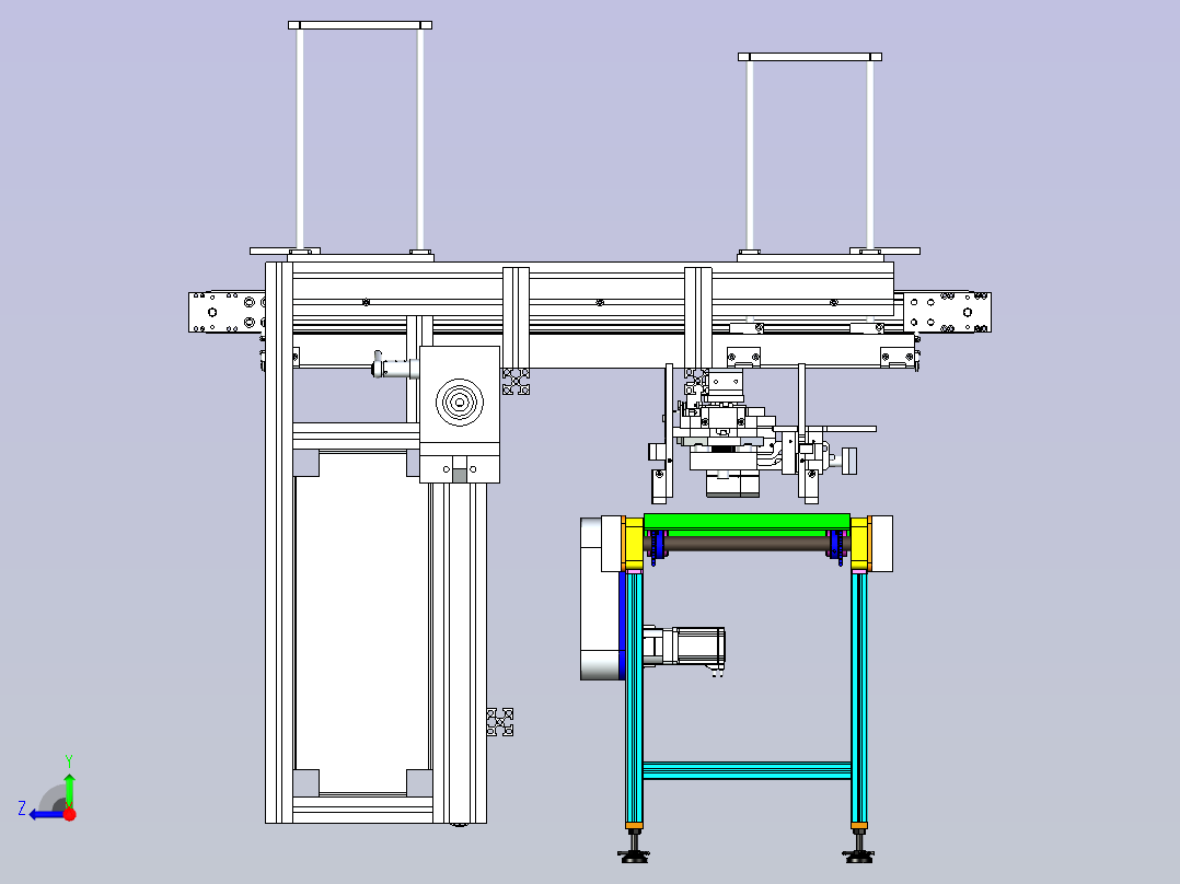输送线上产品转向纠正设计右视图