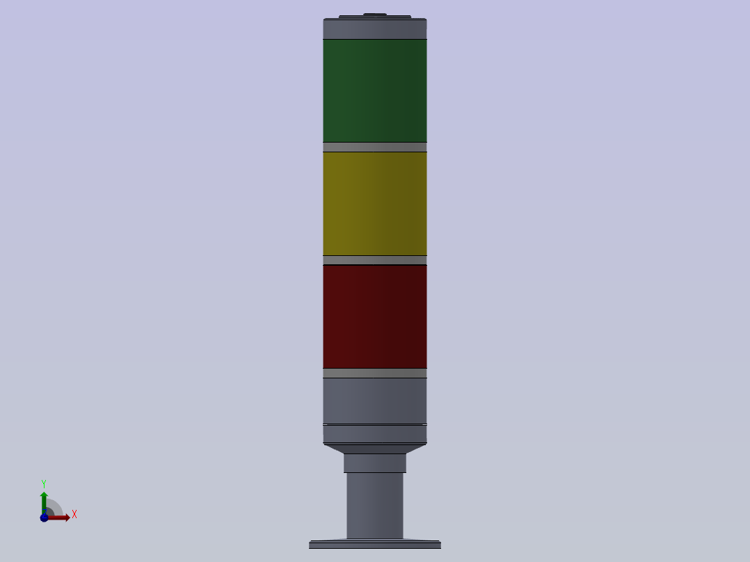 三色塔灯前视图