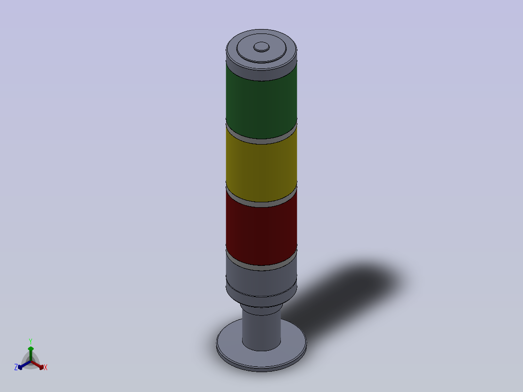 三色塔灯正等轴测图