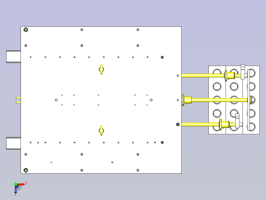 一款料架依次进给机构3D图模型俯视缩略图