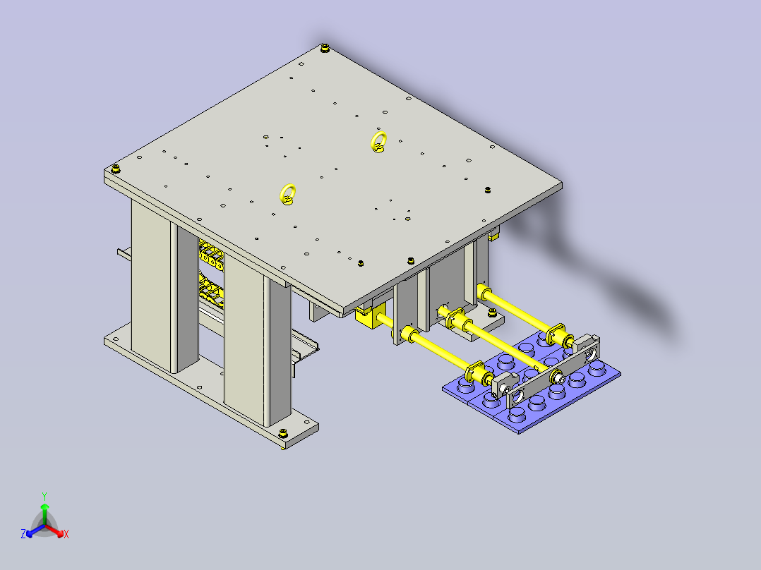 一款料架依次进给机构3D图模型正等轴测图