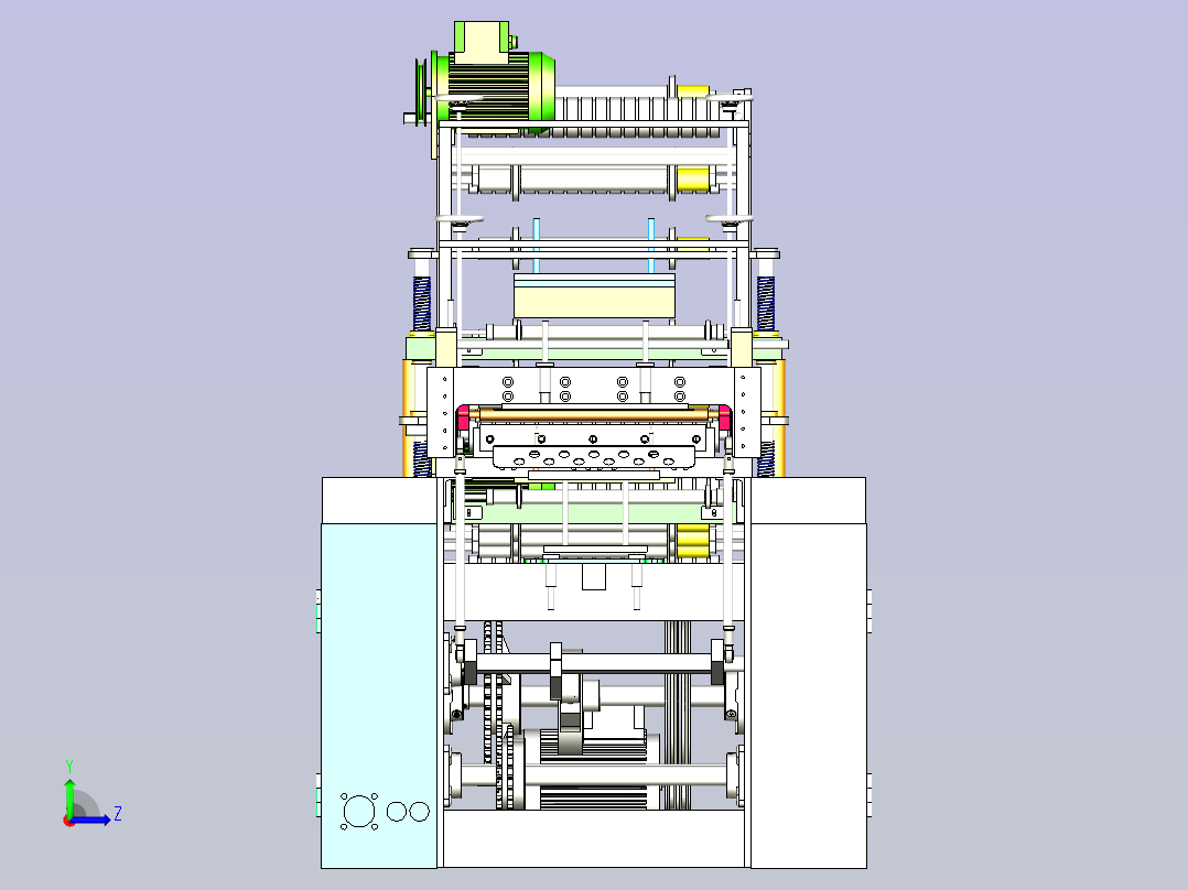 一次性手套机设备3D图左视图