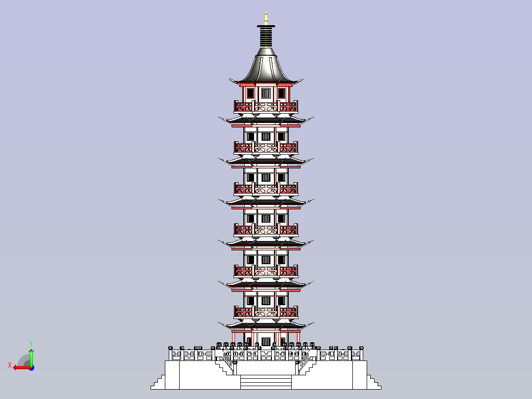 宝塔后视图