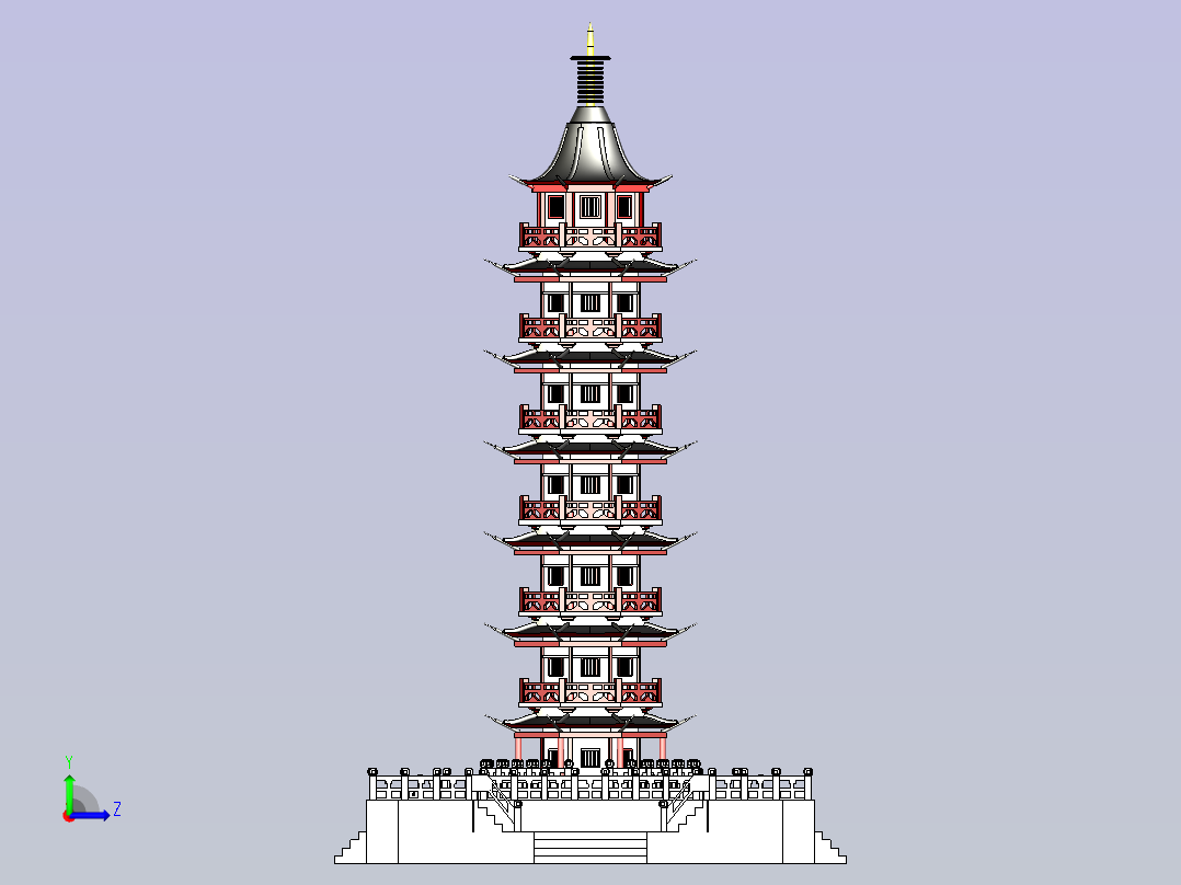 宝塔左视图