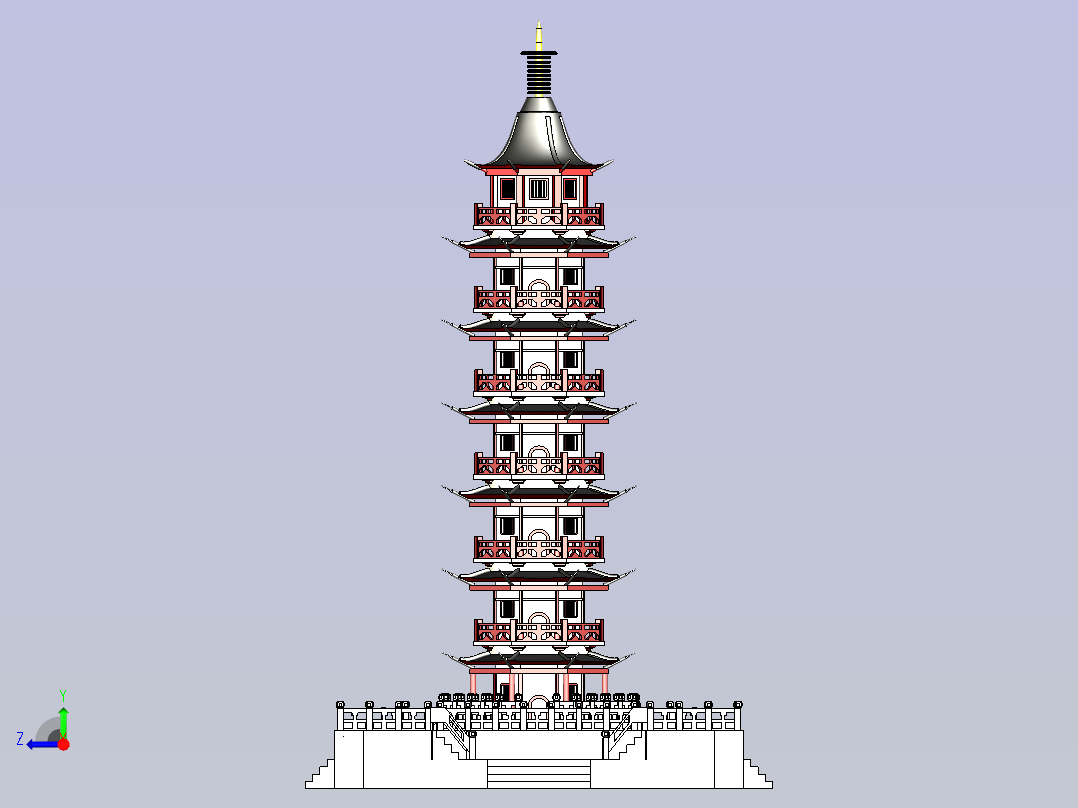 宝塔右视图
