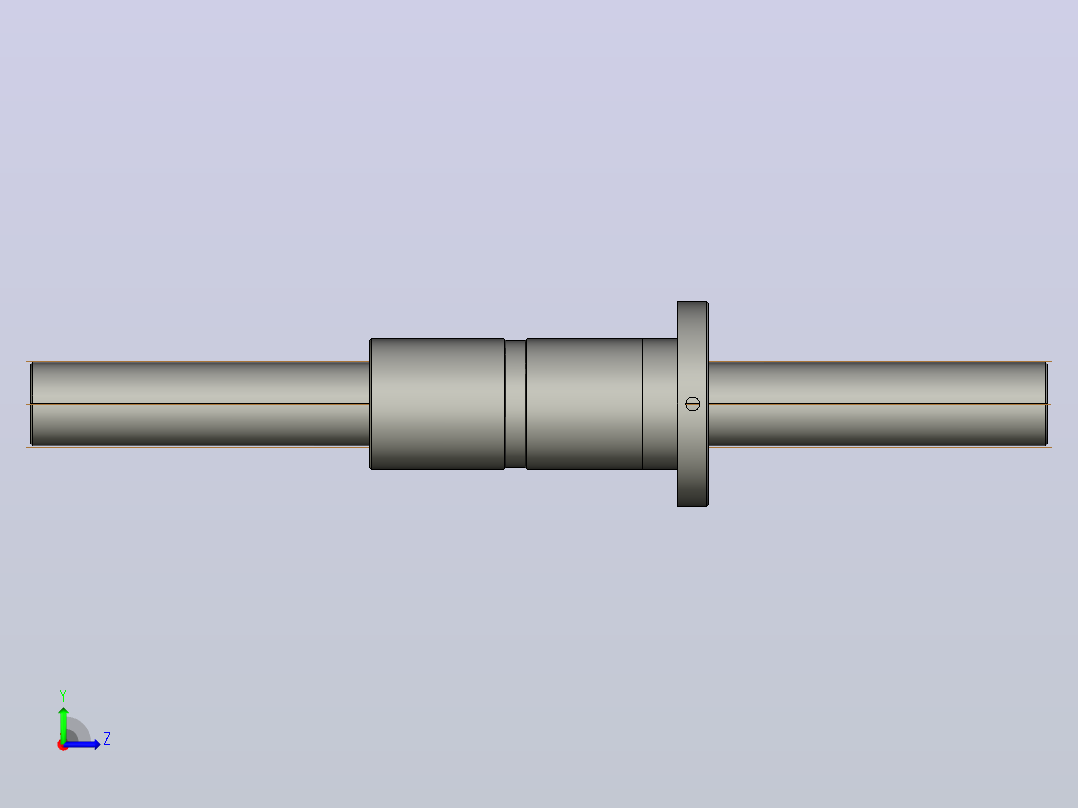 FFZD5012-4滚珠丝杆3D模型左视图