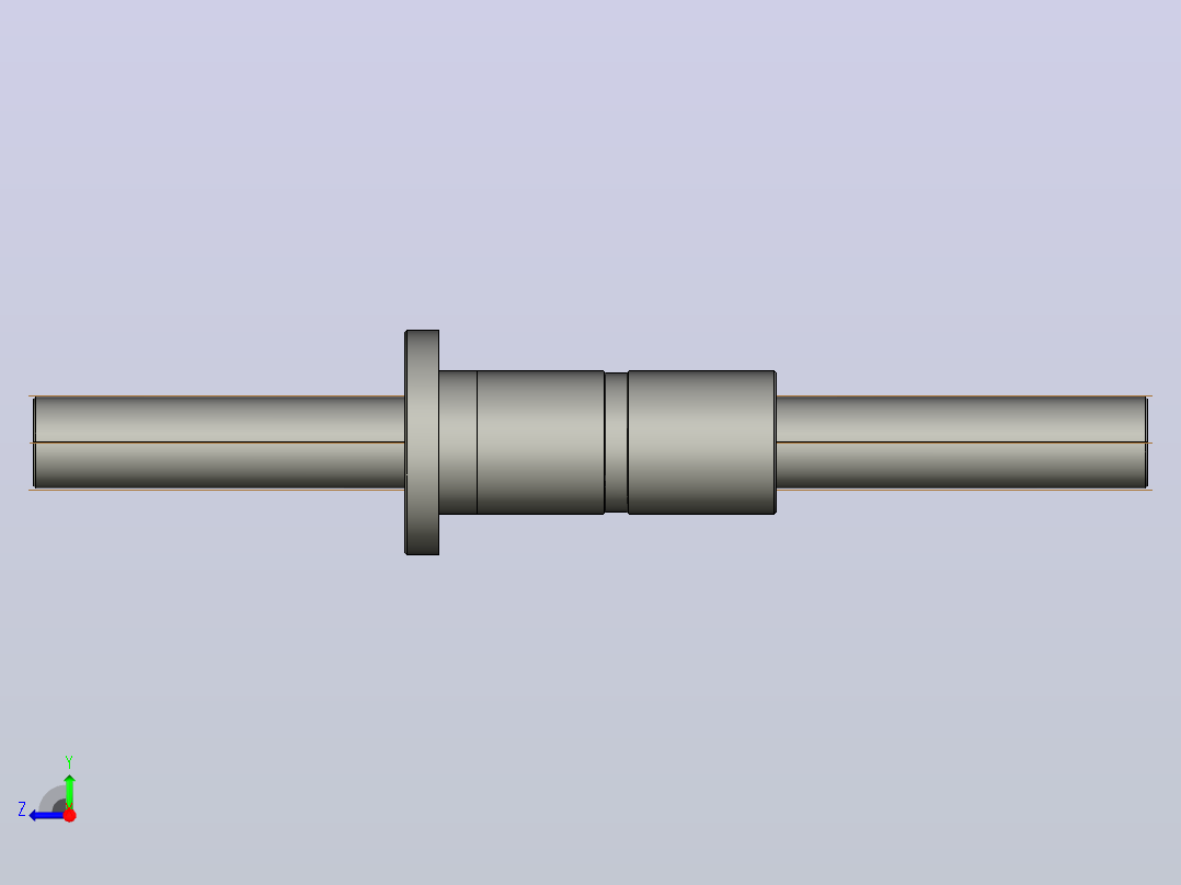FFZD5012-4滚珠丝杆3D模型右视图