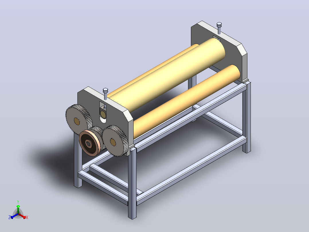 板材成型机bending-roller-machine-模型格式为 SolidWorks设计主视图