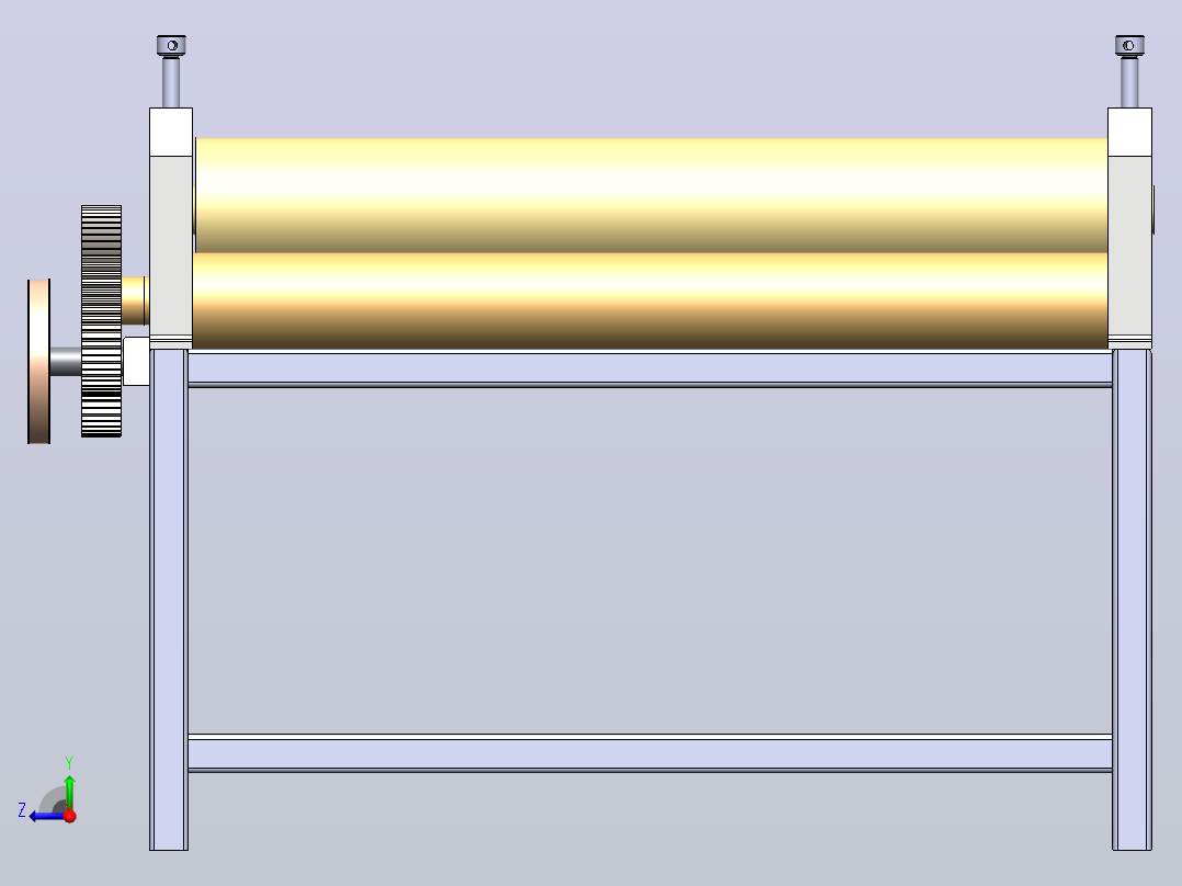 板材成型机bending-roller-machine-模型格式为 SolidWorks设计右视图