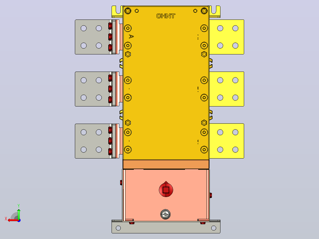 NH40-1600_3SZL 3P自动转换开关三维模型202011后视图