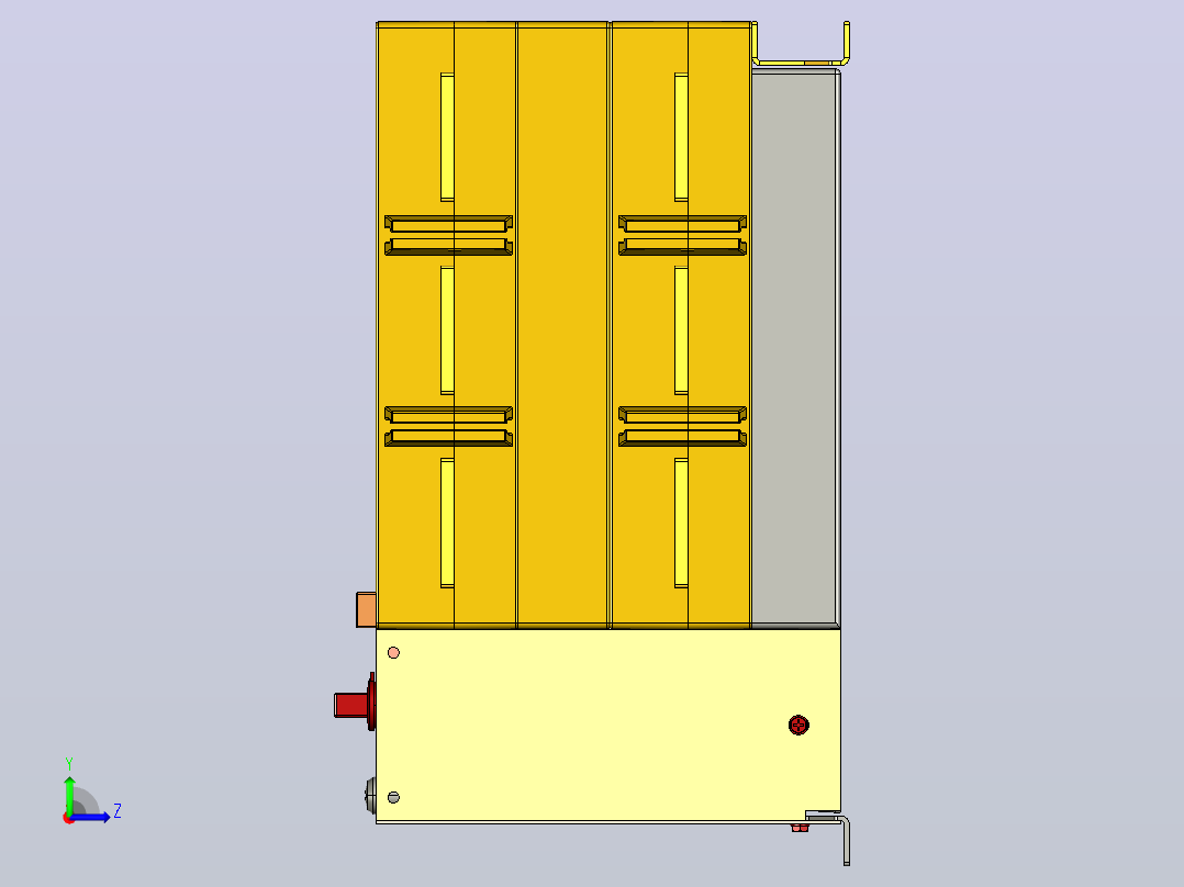 NH40-1600_3SZL 3P自动转换开关三维模型202011左视图