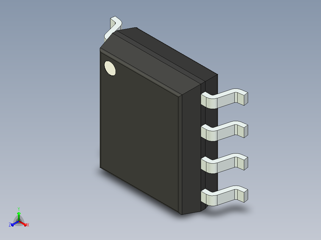 106x SOIC 封装（小外形集成电路）SOIC127P600X175-8AN正等轴测图