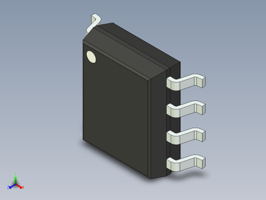 106x SOIC 封装（小外形集成电路）SOIC127P600X175-8AN正等轴测缩略图