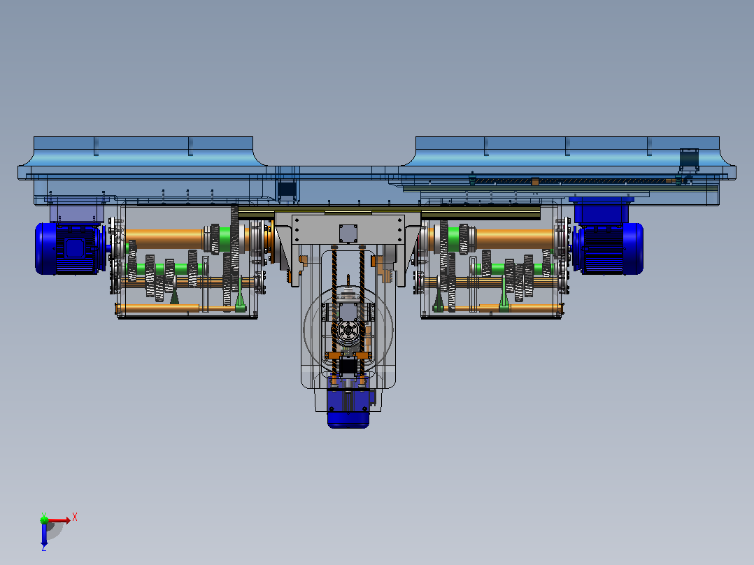 CXK6130 数控车铣复合加工中心（SW+CAD+说明书）俯视图
