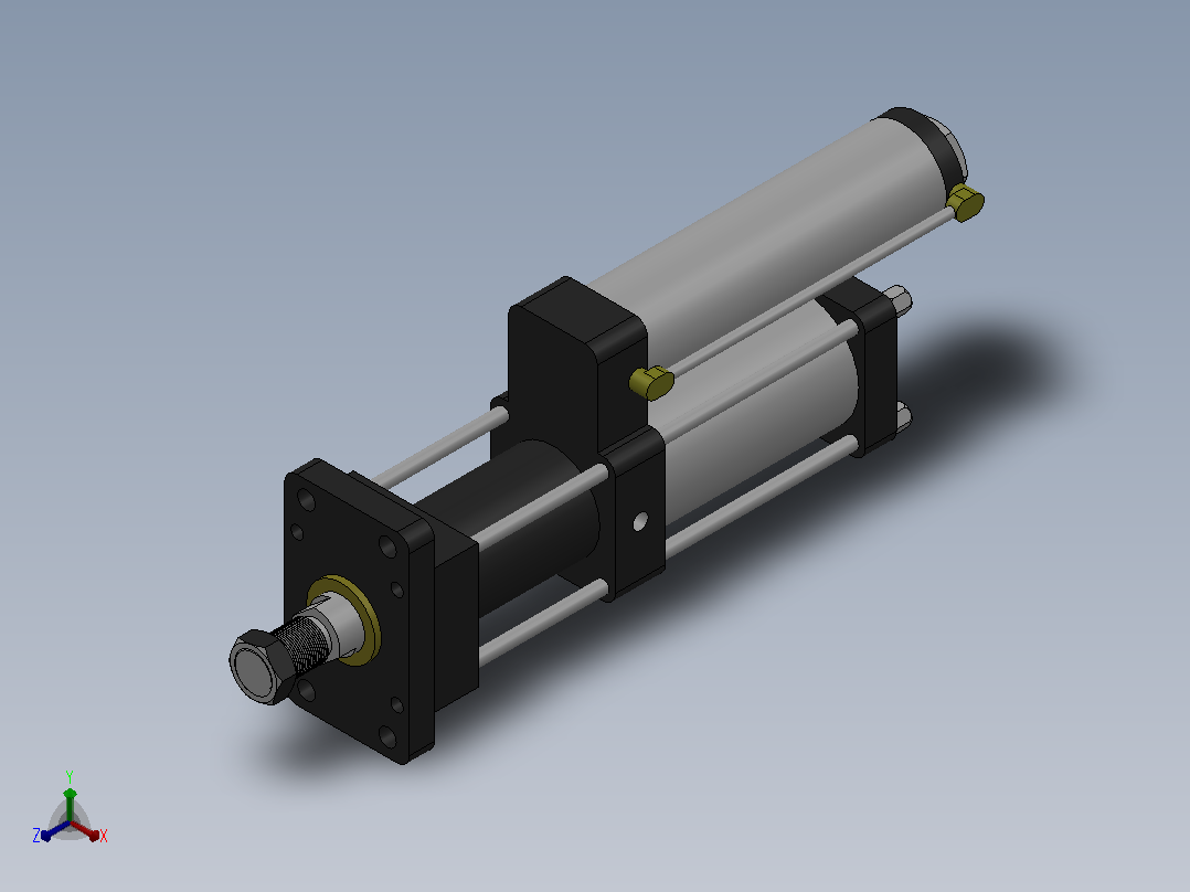 气压增压缸MPT-3T系列标准型[MPT-63-50-10-3T-M2-S1-0°]主视图