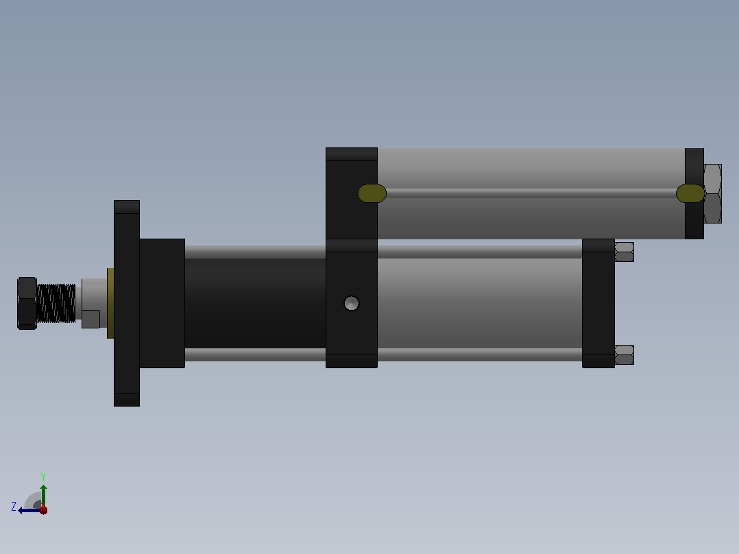 气压增压缸MPT-3T系列标准型[MPT-63-50-10-3T-M2-S1-0°]右视图