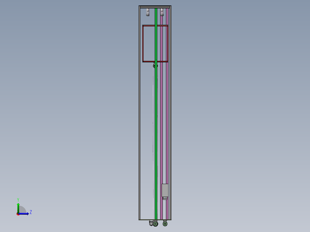 电梯缓冲器落锤实验装置设计左视图