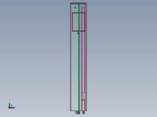 电梯缓冲器落锤实验装置设计左视缩略图