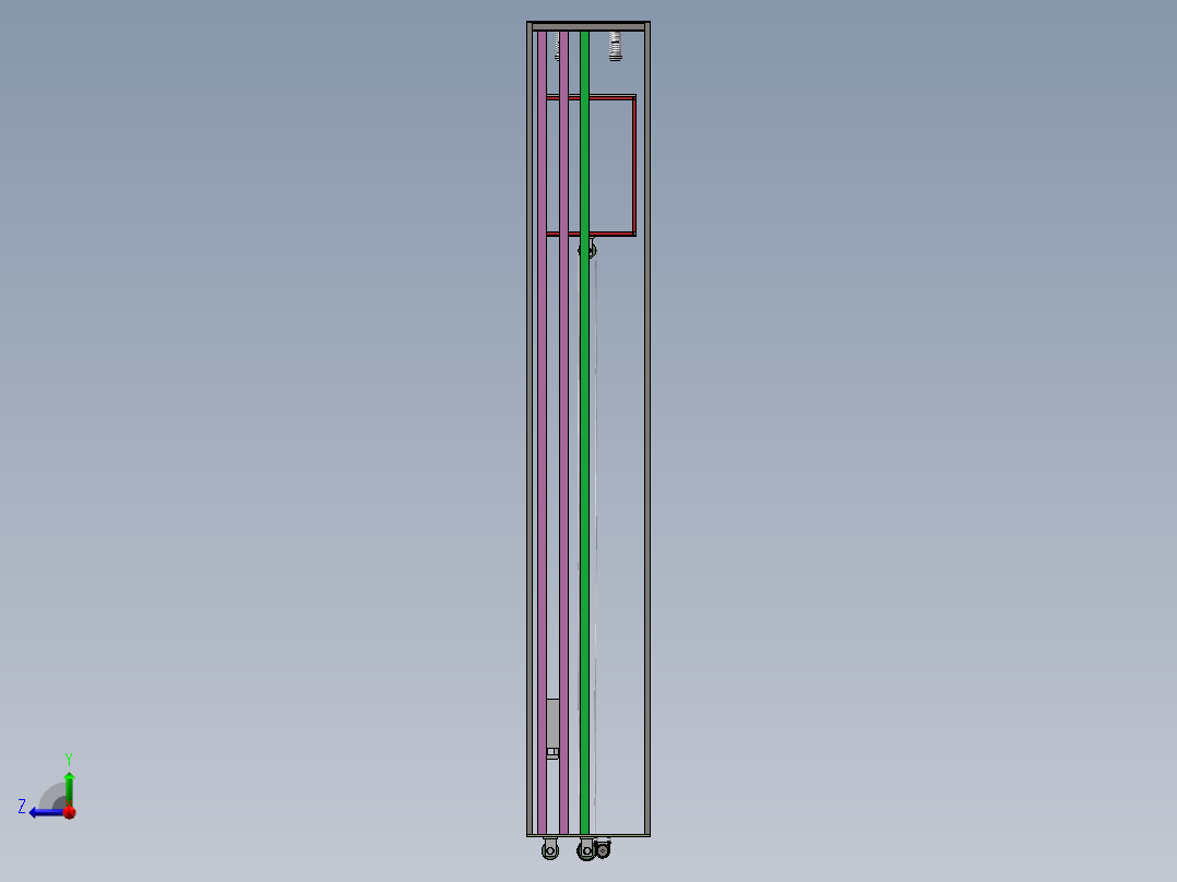 电梯缓冲器落锤实验装置设计右视图