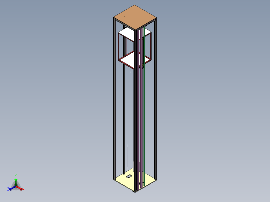 电梯缓冲器落锤实验装置设计正等轴测图