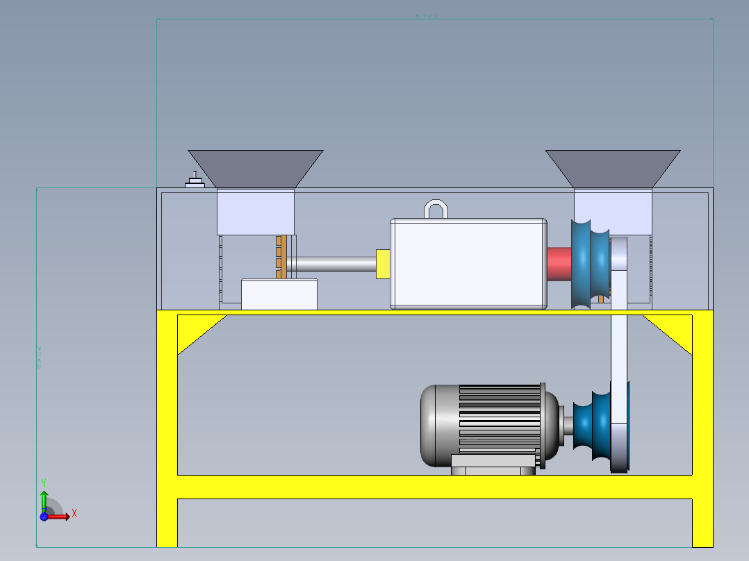Vegetable Cutter蔬菜切割机3D数模图纸 Solidworks设计前视图