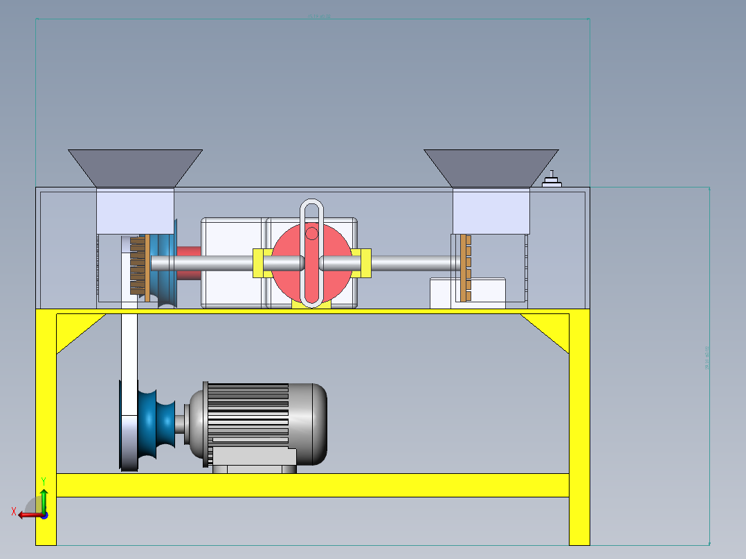 Vegetable Cutter蔬菜切割机3D数模图纸 Solidworks设计后视图