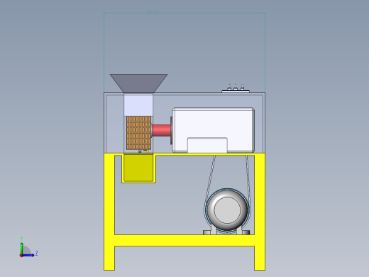 Vegetable Cutter蔬菜切割机3D数模图纸 Solidworks设计左视缩略图