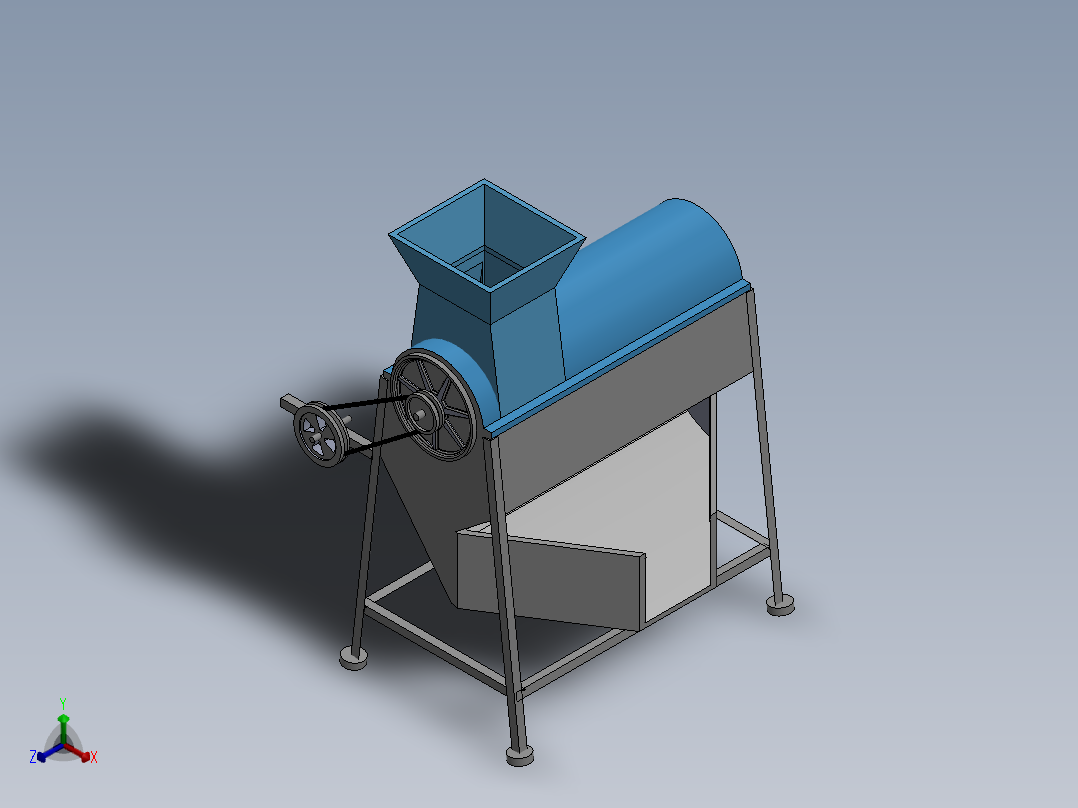 脱壳机模型图正等轴测图