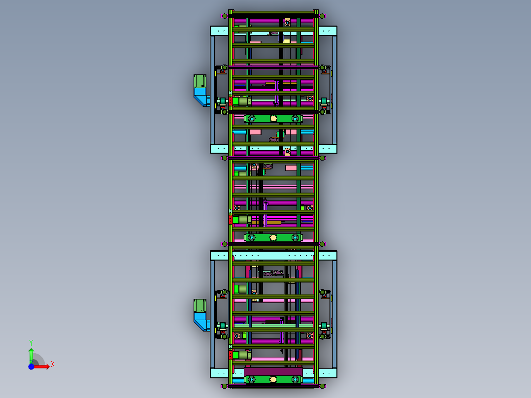 小型家电瓦楞纸盒堆垛解垛线前视图