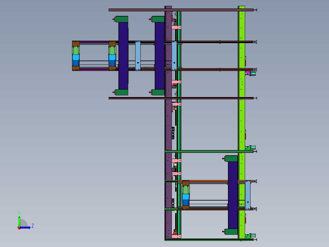 小型家电瓦楞纸盒堆垛解垛线左视图