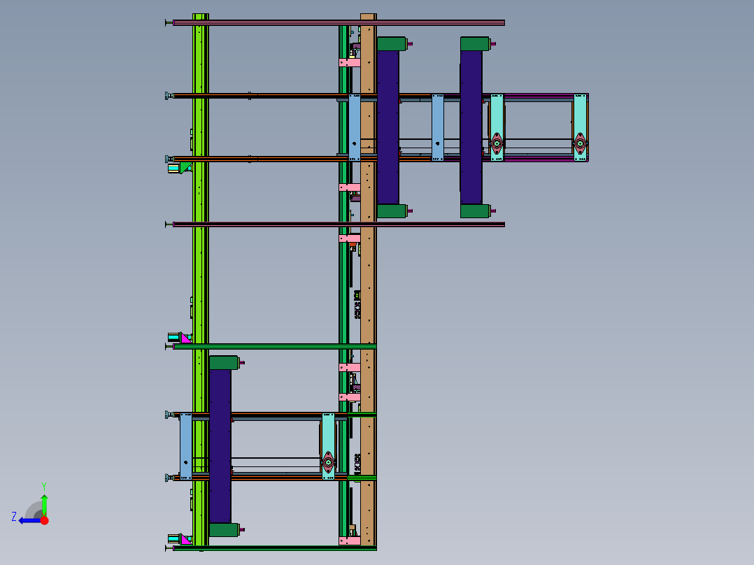 小型家电瓦楞纸盒堆垛解垛线右视图