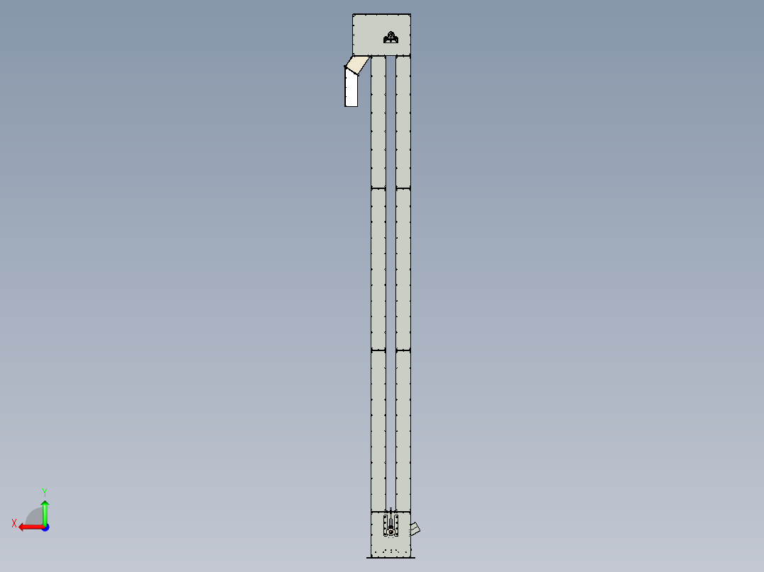 用于坚果、颗粒等的斗式提升机--stp后视图