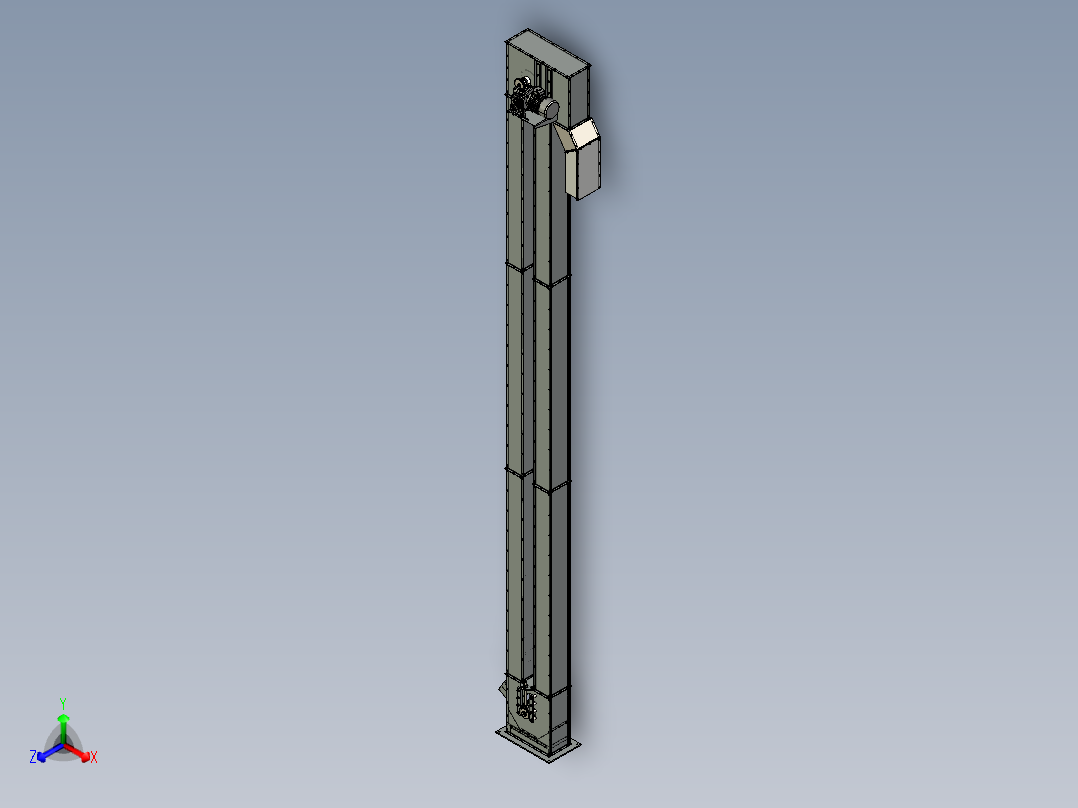 用于坚果、颗粒等的斗式提升机--stp正等轴测图