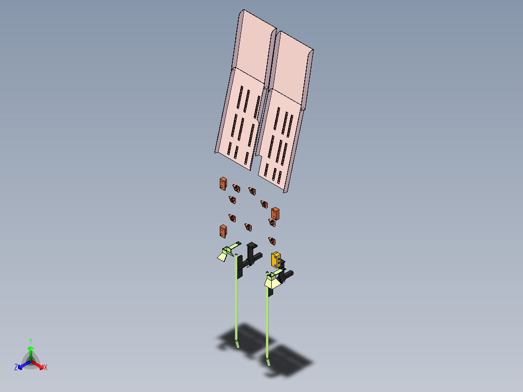 冲压模具设计用送料组件正等轴测图