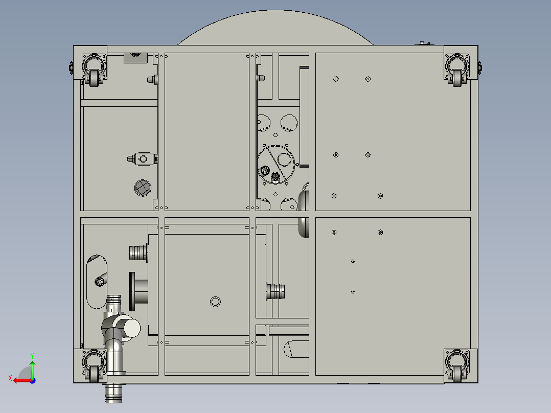 转笼式清洗烘干机后视图
