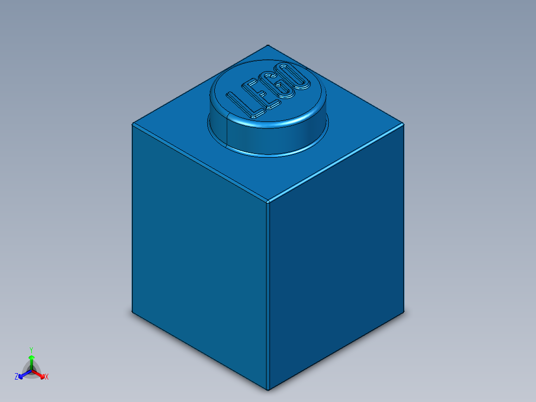 乐高套装 4421基本积木-300523 Bright Blue Brick 1 x 1.STEP正等轴测图