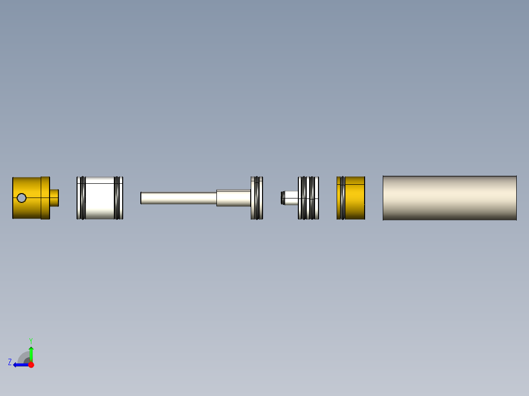 定制气枪 HPA 的 STL右视图