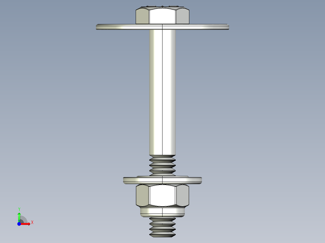紧固件-STEP 0.2500 Hex Bolt-01前视图