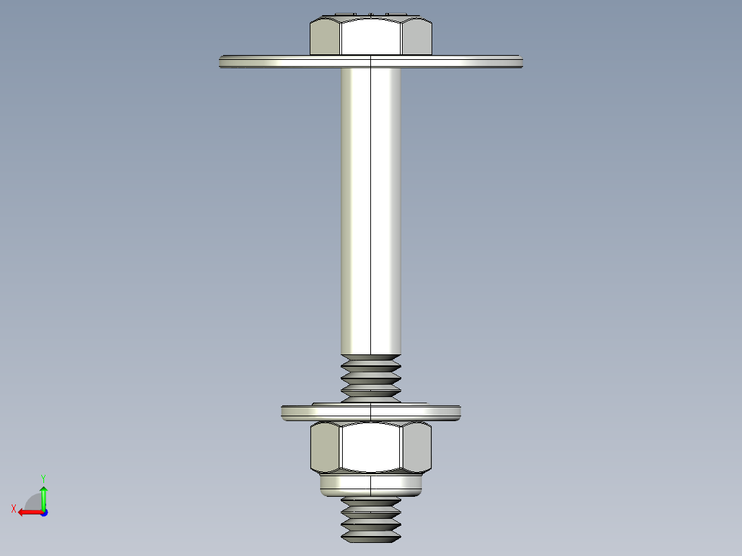 紧固件-STEP 0.2500 Hex Bolt-01后视图