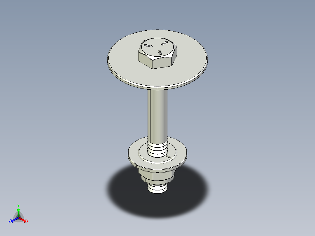 紧固件-STEP 0.2500 Hex Bolt-01正等轴测图