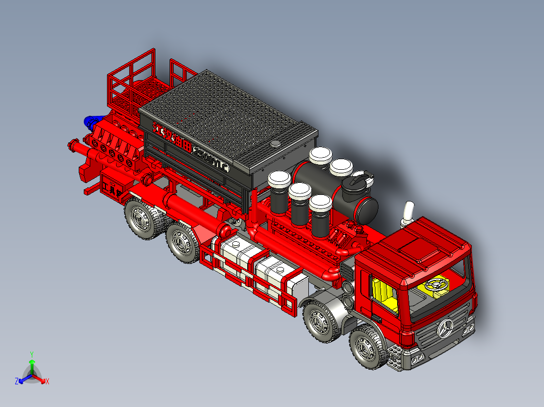 可以打印的2500型压裂车主视图