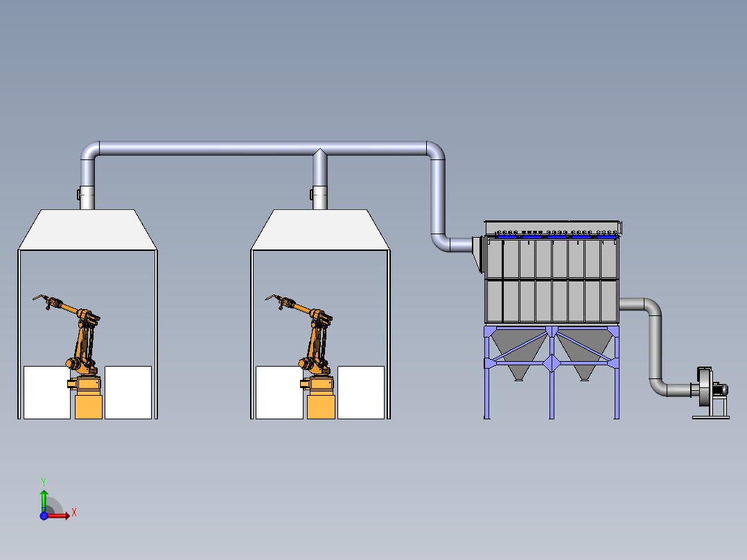 布袋除尘器前视图