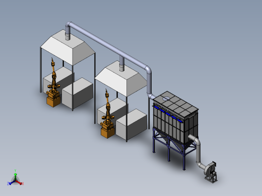 布袋除尘器正等轴测缩略图