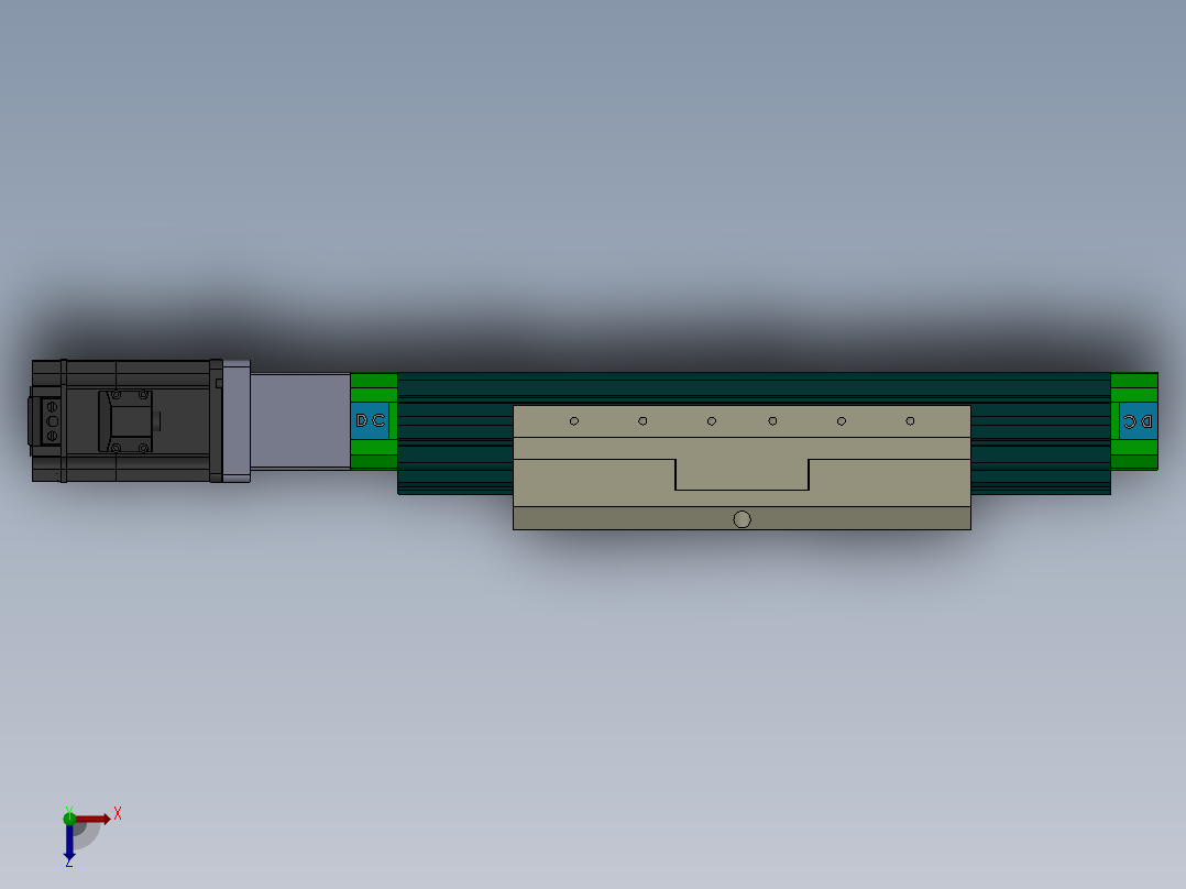 丝杆式模组DC64-SP-EG-JC（100-1500mm）俯视图