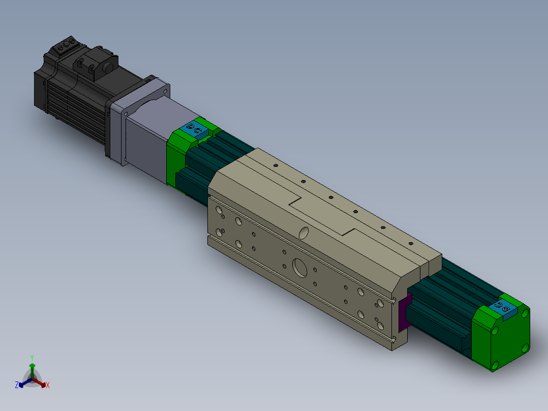 丝杆式模组DC64-SP-EG-JC（100-1500mm）正等轴测图