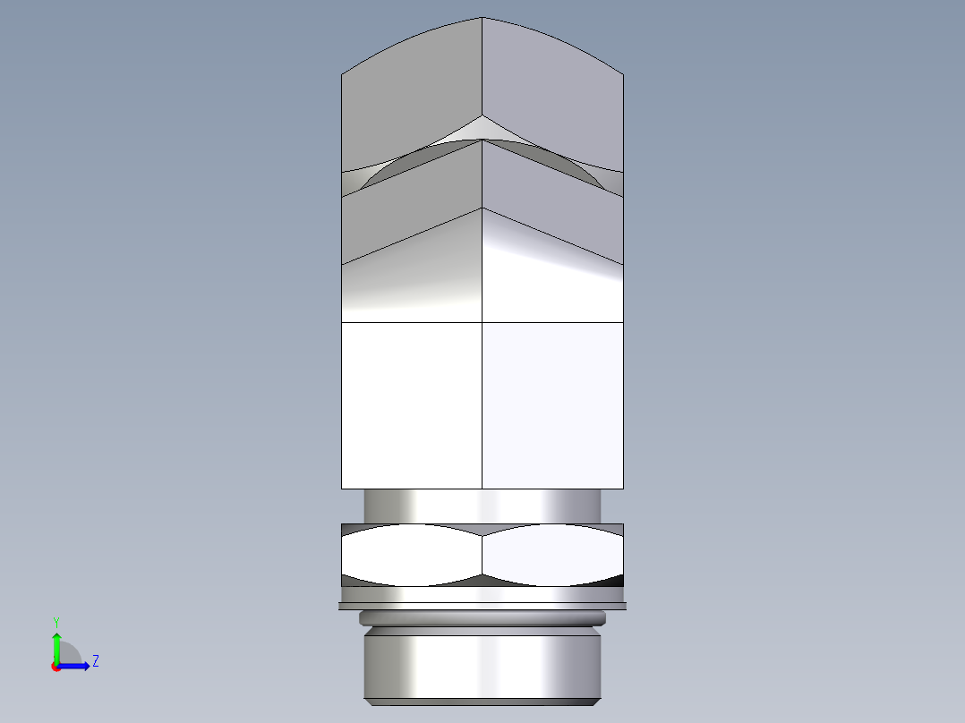 卡套式工业通用硬管接头EO_Adjustable_locknut_45_deg_elbow_VEE30ZSMORCF左视图