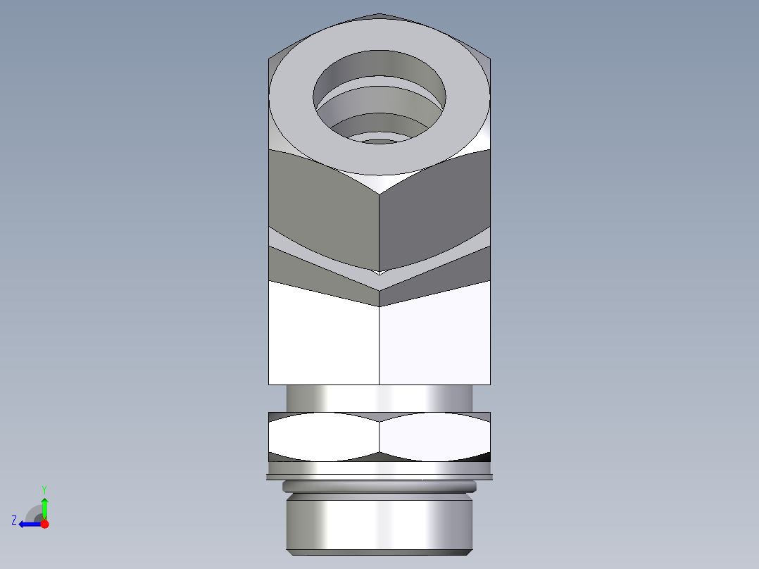 卡套式工业通用硬管接头EO_Adjustable_locknut_45_deg_elbow_VEE30ZSMORCF右视图