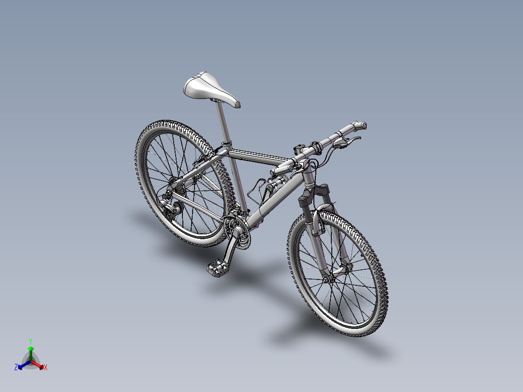 自行车3D模正等轴测图