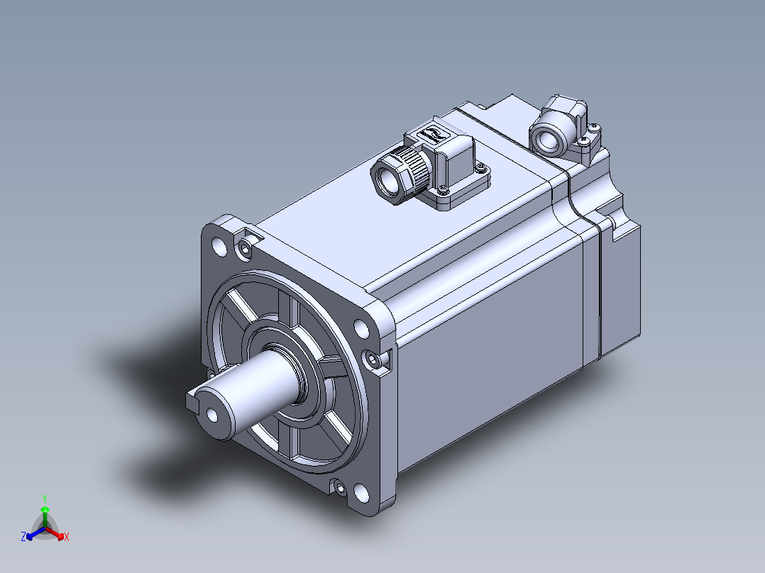 汇川电机（750w中惯量普通）MS1H4-75B30CB-A331Z 外形图主视图