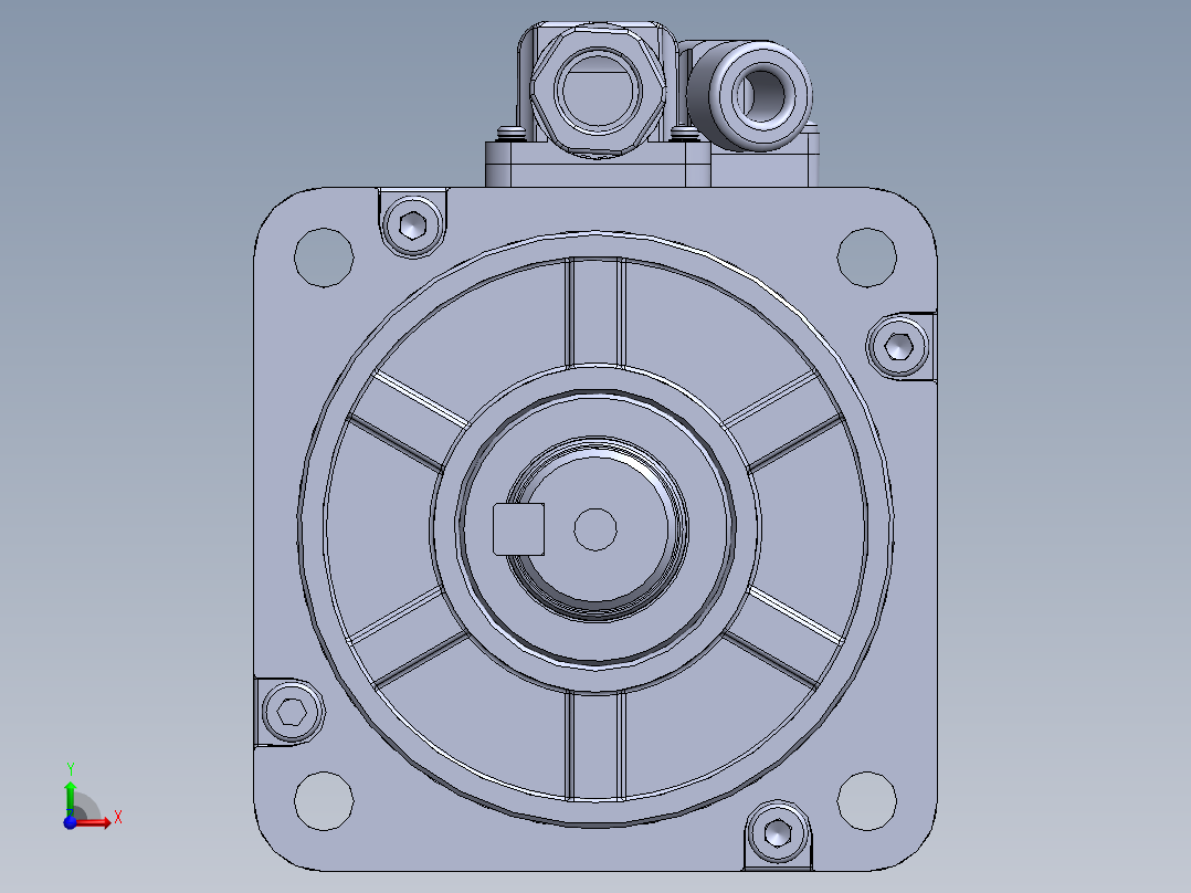 汇川电机（750w中惯量普通）MS1H4-75B30CB-A331Z 外形图前视图